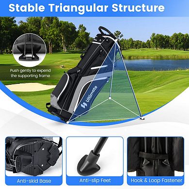 Lightweight Golf Stand Bag with 14 Way Top Dividers and 6 Pockets