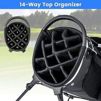 Lightweight Golf Stand Bag with 14 Way Top Dividers and 6 Pockets