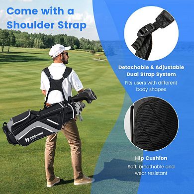 Lightweight Golf Stand Bag with 14 Way Top Dividers and 6 Pockets