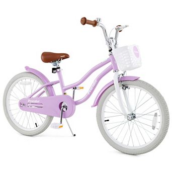 20 Inch Kids Bike with Carbon Steel Frame Removable Basket and 110 Pound Seat Rating