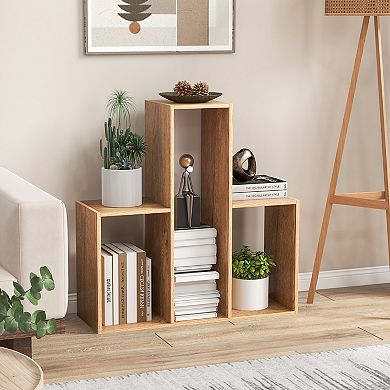 Convex Bookshelf 3-shelf Open Bookcase Room Organizer