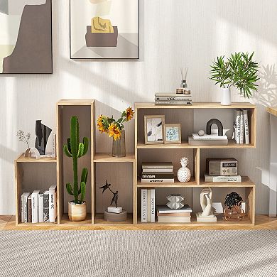 Convex Bookshelf 3-shelf Open Bookcase Room Organizer