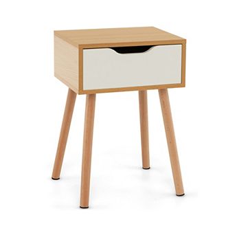 Modern Nightstand with Storage Drawer for Bedroom Living Room