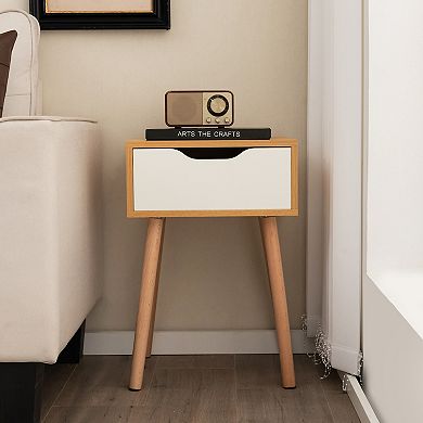 Modern Nightstand with Storage Drawer for Bedroom Living Room