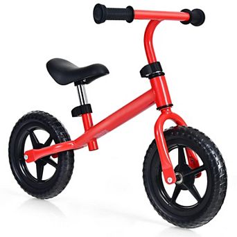 Kids No Pedal Balance Bike with Adjustable Handlebar and Seat - Red
