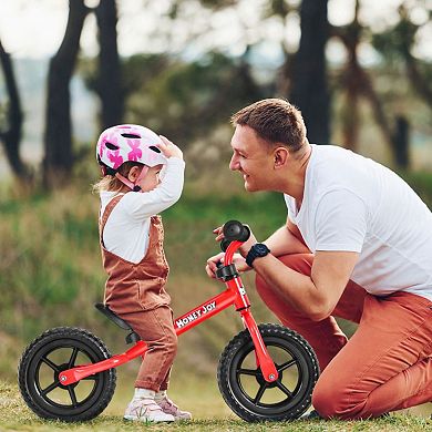 Kids No Pedal Balance Bike with Adjustable Handlebar and Seat - Red