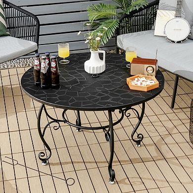 35.5 Feet Patio Fire Pit Dining Table With Cooking Bbq Grate