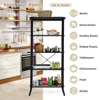 Industrial 5-layer Bookshelf With Out-stretched Legs