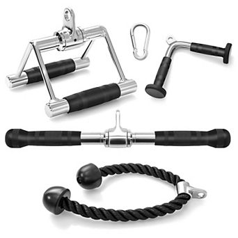 4 pc Cable Machine Attachment Set For Home Gym