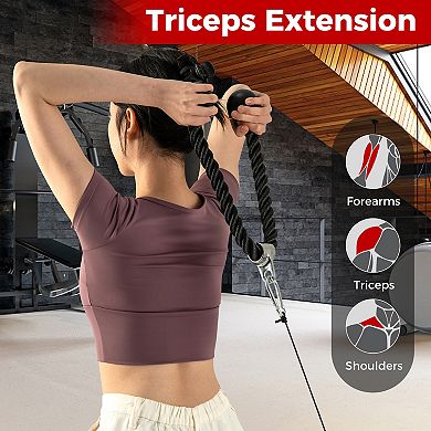 4-piece Cable Machine Attachment Set For Home Gym