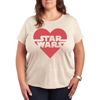 Plus Size Star Wars Heart Logo Graphic Tee