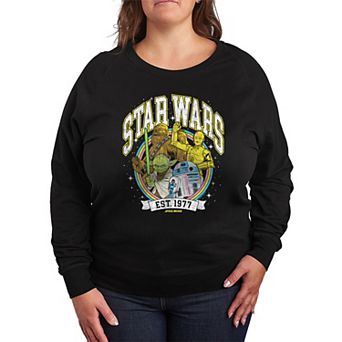 Plus Size Star Wars Retro Collegiate French Terry Long Sleeve Tee