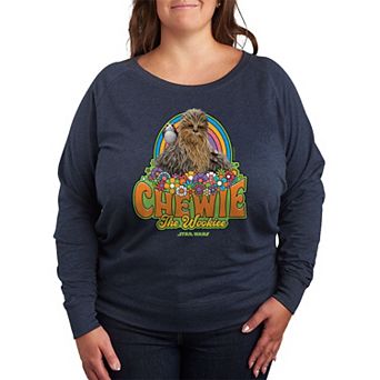 Plus Size Star Wars Retro Chewie the Wookie French Terry Long Sleeve Tee