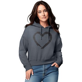 Women's Paintbrush Stroke Heart Graphic Cropped Hoodie