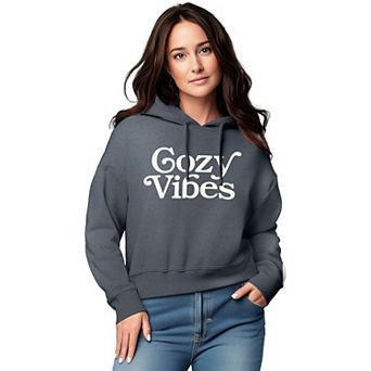 Women's Cozy Vibes Graphic Cropped Hoodie