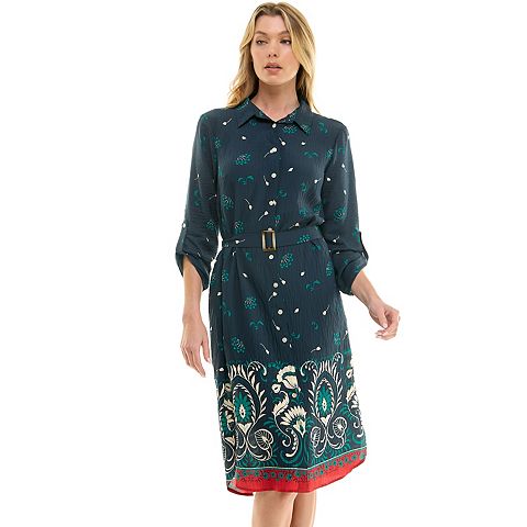 Женские платья Figueroa Women's Figueroa & Flower Button Front Shirt Dress