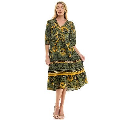 Women's Figueroa & Flower Printed V-Neck Maxi Dress