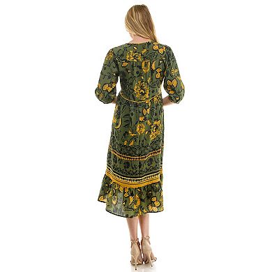 Women's Figueroa & Flower Printed V-Neck Maxi Dress
