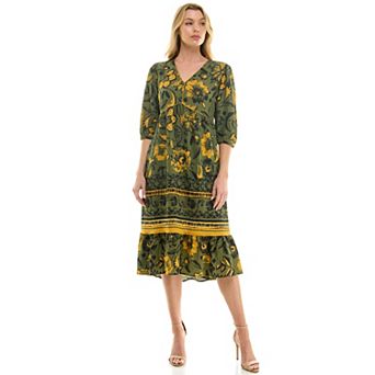 Women's Figueroa & Flower Printed V-Neck Maxi Dress