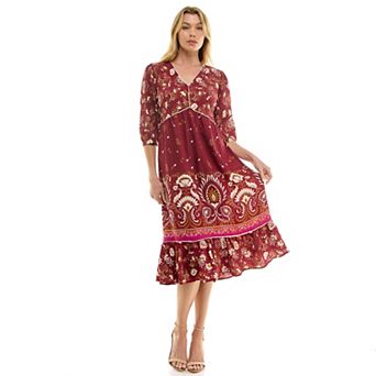 Women's Figueroa & Flower Printed V-Neck Maxi Dress