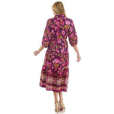 Women's Figueroa & Flower Bottom Border Button Down Dress
