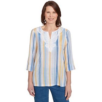 Petite Alfred Dunner Striped Woven Top