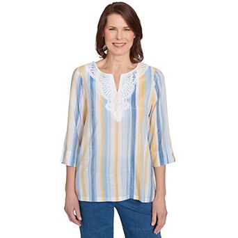 Petite Alfred Dunner Striped Woven Top