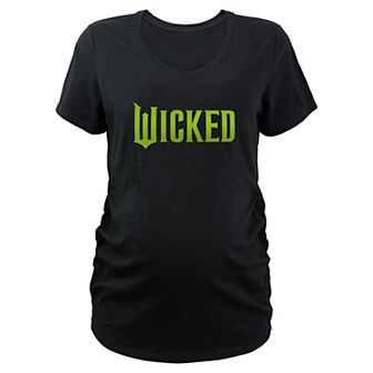 Maternity Wicked Fluorescent Green Title Logo Graphic Tee