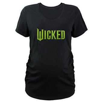 Maternity Wicked Fluorescent Green Title Logo Graphic Tee