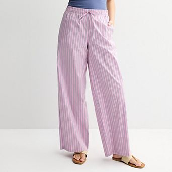 Juniors' Threads of Luxx Tie Front Stripe Pants