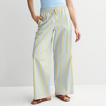 Juniors' Threads of Luxx Tie Front Stripe Pants