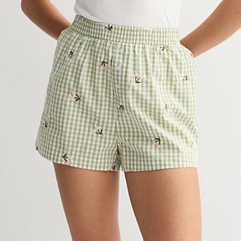 Juniors' Threads of Luxx Embroidered Shorts