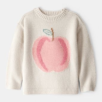 Toddler Girls Carter's Apple Graphic Long-Sleeve Sweater