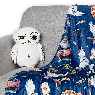 Warner Bros. Harry Potter Hedwig Silk Touch Throw Blanket 50X60 inches and Hugger Set 11 inches