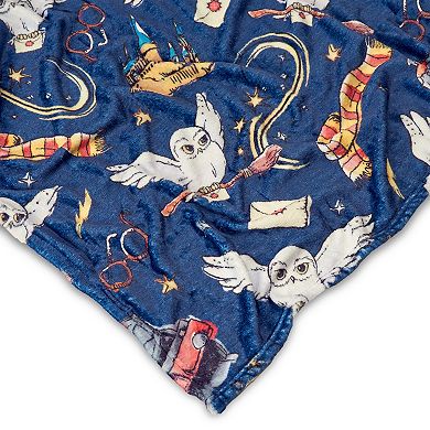 Warner Bros. Harry Potter Hedwig Silk Touch Throw Blanket 50X60 inches and Hugger Set 11 inches