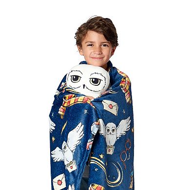 Warner Bros. Harry Potter Hedwig Silk Touch Throw Blanket 50X60 inches and Hugger Set 11 inches