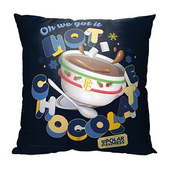 Warner Bros. Polar Express Hot Chocolate Printed Throw Pillow