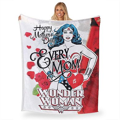 Warner Bros. Wonder Woman Every Mom Silk Touch Throw Blanket 50x60 Inches