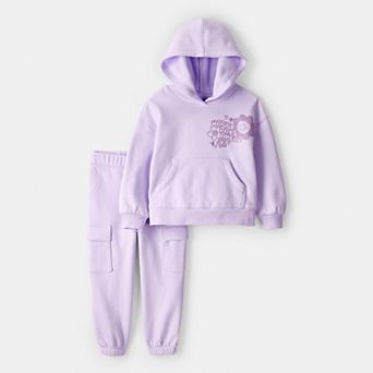 Toddler Girl Carter's 2 pc Flower Graphic Long-Sleeve Hoodie & Pant Set