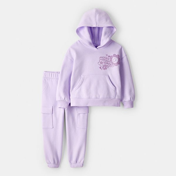 Toddler Girl Carter's 2-Piece Flower Graphic Long-Sleeve Hoodie
