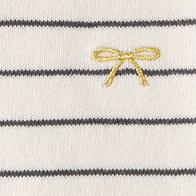 Baby Girl Carter's Bow Striped Long-Sleeve Tee & Pant Set