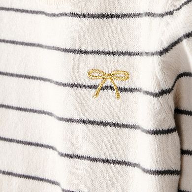 Baby Girl Carter's Bow Striped Long-Sleeve Tee & Pant Set