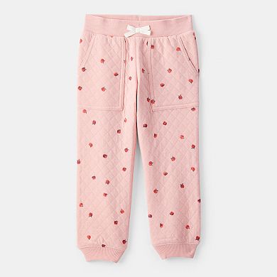 Toddler Girl Carter's 2-Piece Apple Print Doubleknit Sweatshirt & Pant Set