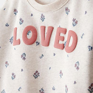 Girls Carter's 2-Piece "Loved" Pullover Sweatshirt & Pant Set