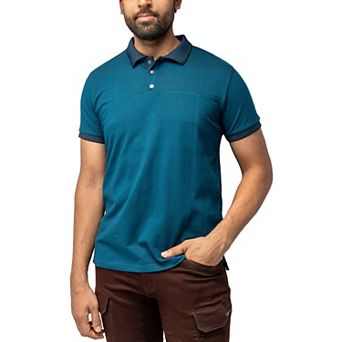 Men's Xray Short Sleeve Pieced Pique Tipped Golf Polo