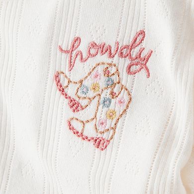 Baby Girl Carter's 2-Piece Floral Flutter Sleeve Top & Skirt Set