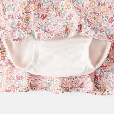 Baby Girl Carter's 2-Piece Floral Flutter Sleeve Top & Skirt Set