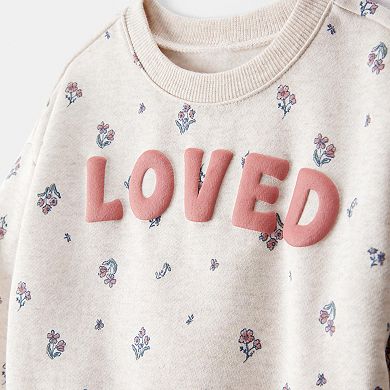 Baby Girl Carter's 2-Piece "Loved" Pullover Sweatshirt & Cargo Pant Set