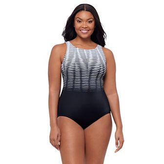 Women's Great Lengths Sport Mirage Effect High Neck One-Piece Swimsuit