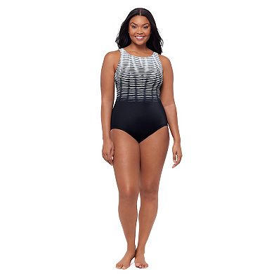 Women's Great Lengths Sport Mirage Effect High Neck One-Piece Swimsuit